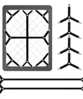 Bed Sheet Straps For Full Size Bed Six Piece Set With Adjustable Elastic Clips In Triangle Design Showing Black Clamps