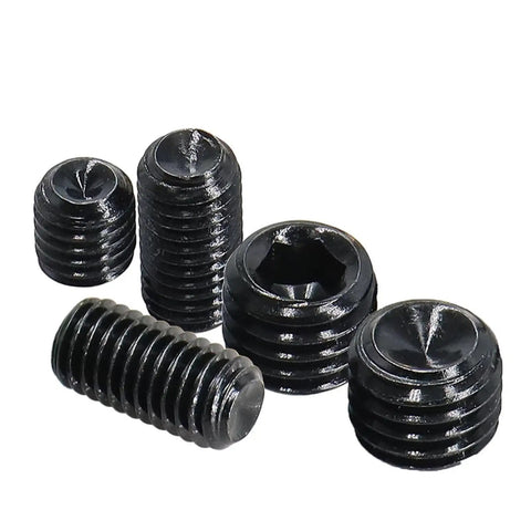 Built Tough M12 12mm Grub Screws Cup Point Set Bolt Pack Of 30 Internal Hex Drive in various sizes, carbon steel, black coated.