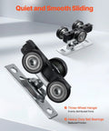 Sliding Pocket Door Hardware Track Kit With 5.73 Ft Heavy Duty Commercial Grade Track Set for smooth and quiet sliding
