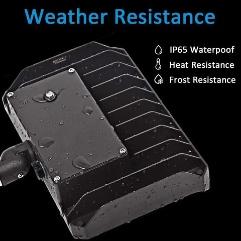 Back view of 60W LED Flood Light with Knuckle Mount for Outdoor Security, showing IP65 water resistance features.