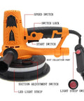 Smooth Operator Wall Grinder And Polishing Machine With Dust Free Self Absorption For Putty And Drywall Adjustable Speed Up To 2500 Rpm, showing control features.