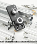 Aluminum Profile Drill Guide With M6 And M8 Step Drill Bits for 20, 30 And 40 Series European Standard Aluminum Extrusion Profiles shown with profiles
