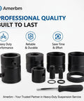 Various components of the Pin And Bushing Kit Adapter For Heavy Duty Leaf Spring Removal On Class 8 Freightliner Cascadia Trucks