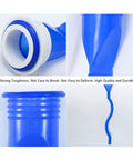 Close-up of Adjustable Silicone Floor Drain Trap With One Way Backflow Preventer Valve showing ring sizes and blue silicone material.