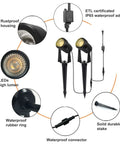 Outdoor Landscape Lighting Kit Four Pack With Transformer Integrated LED Technology IP65 Waterproof Spotlights Components