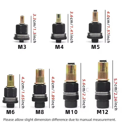 Top Notch 7 Pieces Nut Sert Kit With Carbon Steel Drill Insertion Adapter For M3 To M12 Fastening And Metalworking Projects That Get The Job Done With Ease, M3-M12 sizes shown