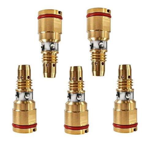 Snazzy 5-Pack Gas Diffuser Fit For Miller MDX Mig Welding Guns, five brass precision flow diffusers for MIG welding.