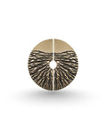 Solid Brass Circle Cabinet Pulls With Textured Dune Design And Dope Antique Gold Finish, Hand Cast, 10x20 inch, front view