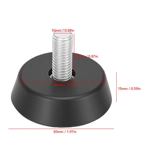 Heavy Duty 4 Pack Furniture Levelers With Threaded Galvanized Steel And Rubber Anti Slip Feet For Tables Chairs Sofas