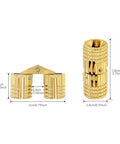 Dope 8mm Barrel Hinges Hidden Brass for Jewelry Boxes Cabinets Doors with 180 Degree Opening Pack of 12 in Polished Gold
