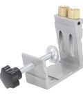 Adjustable Pocket Hole Jig Kit With Inclined Punch Locator for pro-grade precision in woodworking, aluminum alloy drilling guide.