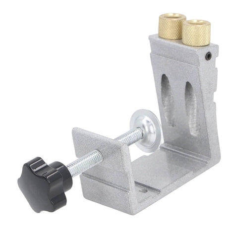 Adjustable Pocket Hole Jig Kit With Inclined Punch Locator for pro-grade precision in woodworking, aluminum alloy drilling guide.