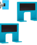 Easy Hinge Mate Quick Door Hinge Jig shown with cabinet hinge mounting plates and magnetic guide, blue ABS material.