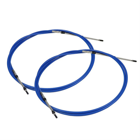 2 Pack 10ft Marine Throttle And Shift Control Cable 33C Compatible With Outboard And Inboard Engines Blue Control Lever