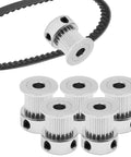 GT2 20 Tooth Aluminum Timing Pulleys Set 5 Pieces 5mm Bore Fits 10mm Belt Width Synchronous Wheel Gear For 3D Printers