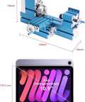 Best 2024 Mini Motorized Lathe Machine 36w For Metal And Woodworking Projects Perfect Diy Tool For Hobbyists shown with dimensions