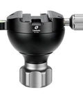 Heavy Duty Leveling Half Ball Adapter With Built In Bubble Level And Arca Swiss Compatible Clamp For 75 Mm Bowl Tripod Short Handle Low Profile Hella Solid Aluminum Gear, showing top view.