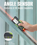 Two Way Laser Distance Meter With Angle Sensor And Pythagorean Mode, 393 Feet Range, Rechargeable Laser Measure With Color Backlit LCD Display, Area And Volume Calculations For Quick Efficient Jobsite Measurements on sloped metal beam