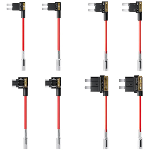 Dash Cam Hardwire Kit With Voltage Indicator 9.8 Ft Power Harness Red ACC Power Yellow Constant Power Black Ground connectors