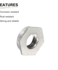 M4 X 0.7 Self Clinching Standoff Nuts 25 Pack For Construction Industry Carbon Steel Passivation Silver Hexagonal Side View