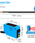 Infrared Photoelectric Sensor Switch NPN Normal Open And Normally Closed, DC 10 To 30V, 80 Cm Range, Reflective Beam Sensor For Garage Parking And Infrared Detection, Easy Install Beast Of A Sensor For Precision Safety, 77.55in cable
