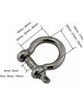 Heavy Duty D-Shackle Set Of 5 304 Stainless Steel Bow Shackles With Screw Pin Rigging Hardware 4mm, 5mm, 6mm, 8mm, 10mm