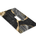 Sleek Black Gold Marble Single Toggle Light Switch Plate Cover, 4.5 x 2.76 inches, heavy duty ABS plastic for modern decor.