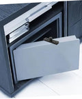 Hidden Door Pivot Hinges 2Pcs Rotating Stainless Steel Concealed Hardware installed on a cabinet for smooth operation.