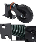 Ultra Heavy Duty 8 Inch Fence Gate Roller with rubber tread, steel core, and quick install hardware, showing detailed mechanism.