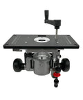 Top Shelf Router Lift Installation Kit With Aluminum Insert Plate For 65mm Trimming Machines And Precision Woodworking Rig showing front view with calibration etching.