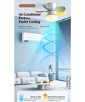 YPDJVLTI Children's Ceiling Fans Lights Ceiling Lamp in modern living room with air conditioner, promoting faster cooling.