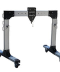Portable Aluminum Gantry Crane Cranks Out A Rock Solid 4400 Lbs Capacity with adjustable height and width for lifting.