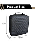 Badass Waterproof Leather Car Jumper Cable Bag Portable Trunk Organizer For EV Charging Cords And Garden Hoses Road Trip Ready size dimensions 12.6x12.6x3.54 inches