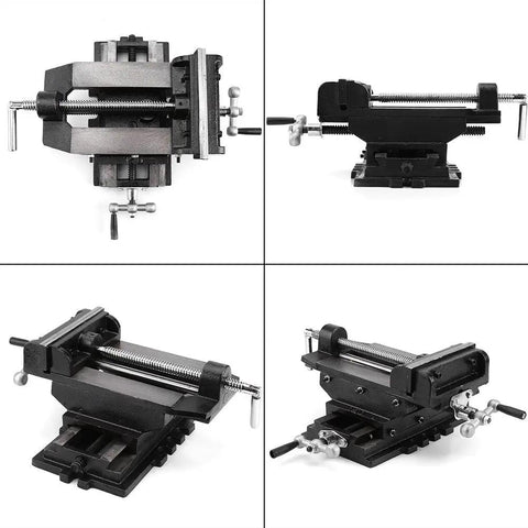 Chiyyak 6 Inch Heavy Duty Cross Slide Drill Press Bench Mount, solid cast iron with clamping force for stable machining and DIY tasks.