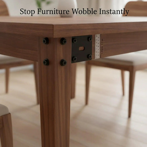 Sturdy L Shaped Corner Brackets With Screws For Furniture Repair And Shelf Reinforcement 10 Pack securing wooden table leg