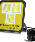 Knockout Brightness Rechargeable Led Work Light With Solar Charging And Remote Control Waterproof Portable Floodlight showing compact 150W design.