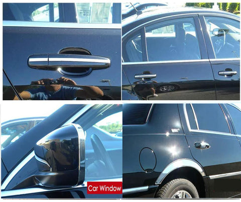Automotive chrome trim molding, 1in wide, 16ft long, self-adhesive for truck/SUV door and window edges