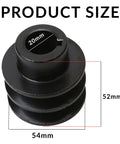 Heavy Duty Double V Belt Pulley For 20Mm Shaft Plug Right In Fits 168F 170F Engines with size dimensions 20mm bore, 54mm OD, 52mm height.
