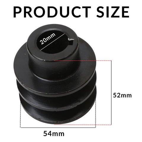 Heavy Duty Double V Belt Pulley For 20Mm Shaft Plug Right In Fits 168F 170F Engines with size dimensions 20mm bore, 54mm OD, 52mm height.