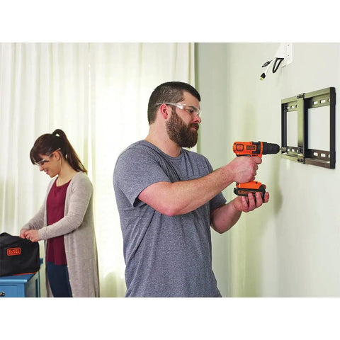 Power Up 20V Max Cordless Drill And 68 Piece Home Tool Kit With Storage Bag, Lithium Ion Battery, 11 Position Clutch, 66 Tools And Accessories For Quick Pro Grade Home Projects