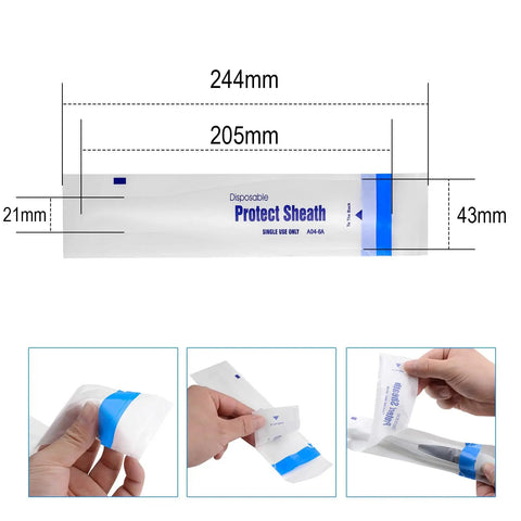 Disposable Sleeve Covers For Intraoral Cameras A046A USB Compatible Soft TearResistant Plastic SingleUse Dental Shield packaging