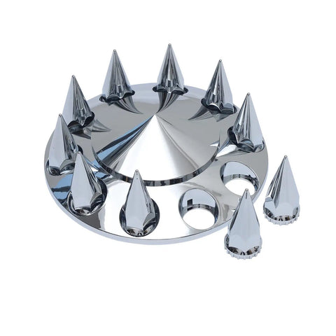 Chrome Plated Front Axle Cover Kit For Semi Trucks With Thread On 33mm Lug Nut Covers Removable Caps ABS Plastic Hub Caps