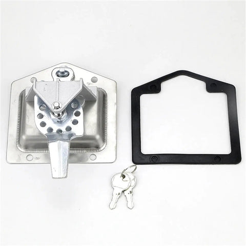 Heavy Duty Door Handle Pair With Sturdy Gate Hinges Premium Metal Hardware Kit For Interior Exterior Residential Secure Upgrade Zero Hassle Install Smooth Operation Durable Build