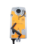 Top Shelf Ventilation Rotary Actuator Featuring Heavy Duty 10 Nm Torque Motor And Dead On 75 Second Cycle For Slick Airflow Control In Modern Duct Systems With Zero Hassle Or Breakdowns, showing front view with yellow and grey design.