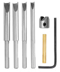 7 Piece Pen Mill Trimmer Set Featuring Heavy Duty Steel Cutter And Multi Size Pilot Shafts For 7Mm 8Mm 10Mm Tubes - cutters and pilot shafts displayed.