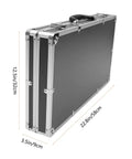 Side view of Rugged Aluminum Case With Foam Inserts Portable Hard Case Organizer For Tools And Gear, measuring 22.8x12.5x3.5 inches.