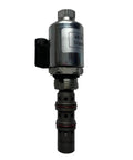 Rock Solid 12V Proportional Solenoid Valve YZ150188 Direct Swap Fits John Deere 6068 Engine, silver and black valve with connector.