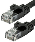 Cat6 Ethernet Patch Cable 50 Feet Flat Snagless RJ45 Black For Fast Home Network, 550MHz UTP 30AWG Pure Bare Copper Wire close-up