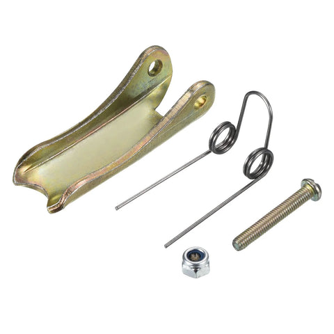 PATIKIL 1.7-inch hook safety latch kit, zinc-plated, 2-pack with mounting bracket, springs, bolt and nut