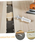 Bifold closet door pivot hinge pins, 8-pack; metal shaft with white plastic end shown on wood surface.